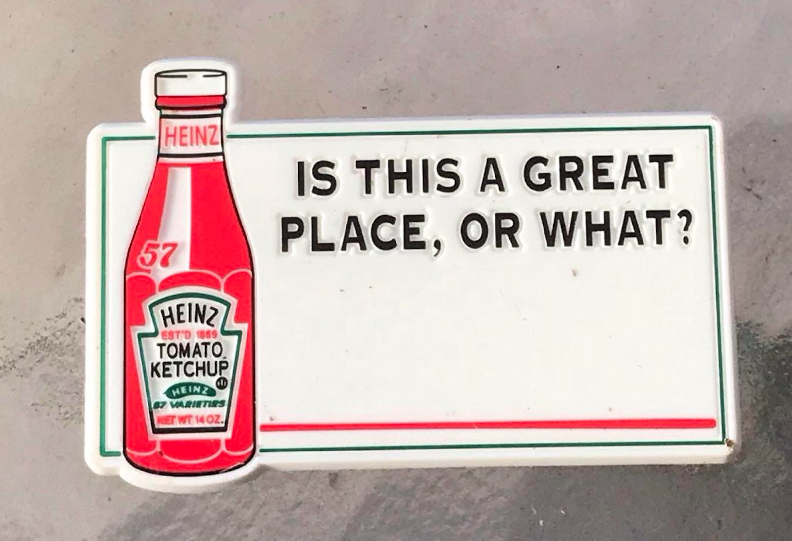 Vintage Heinz Ketchup Name Tag Restaurant Collectible Name Badge