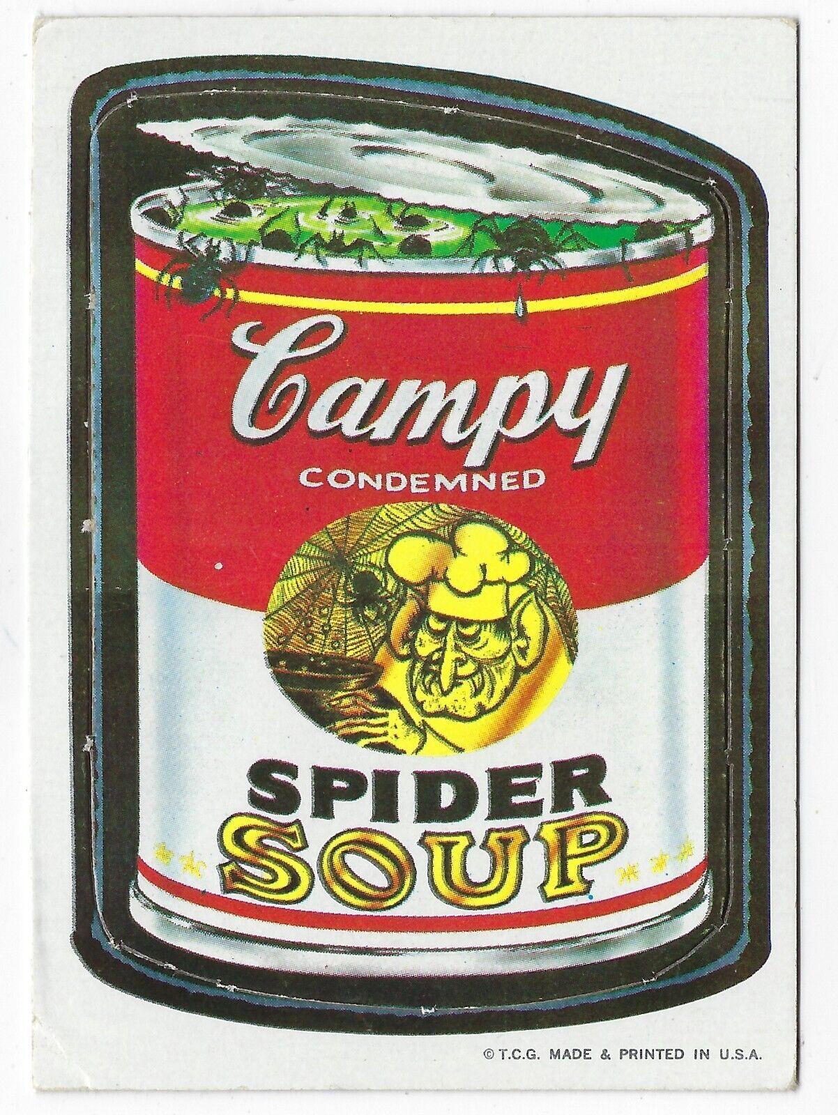 1967 Topps Wacky Packages DIE-CUT Series #5 of 44 CAMPY SPIDER SOUP vg+