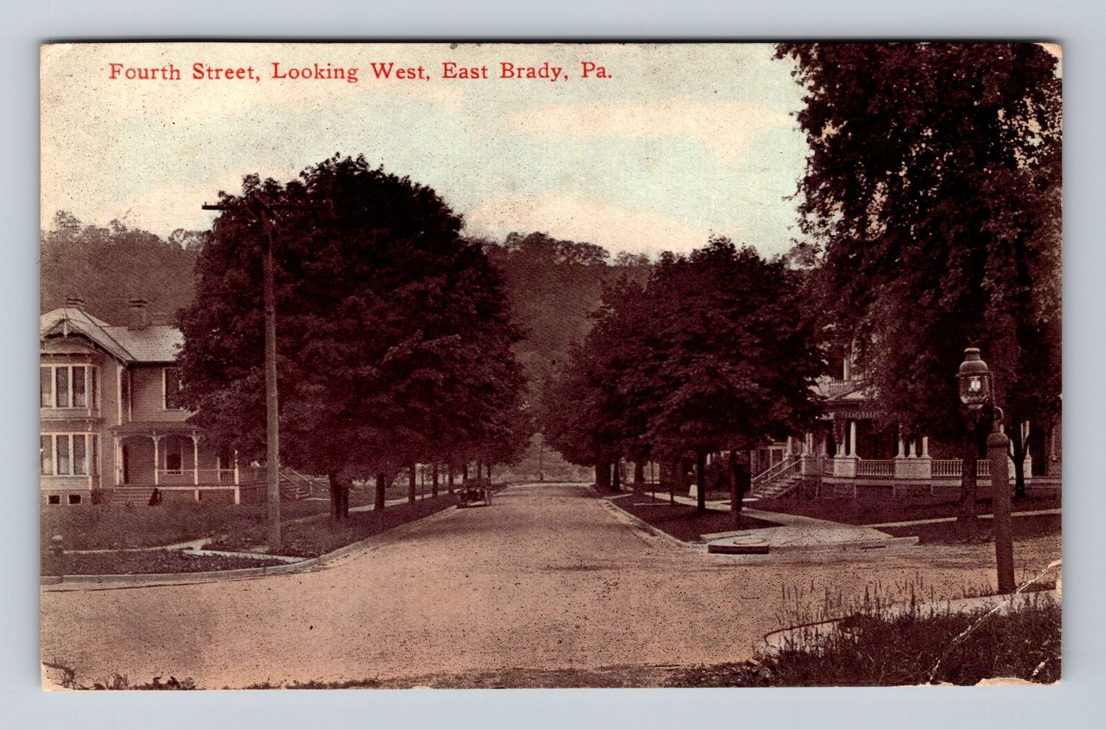 East Brady PA-Pennsylvania, Fourth Street, Looking West, Vintage c1913 Postcard