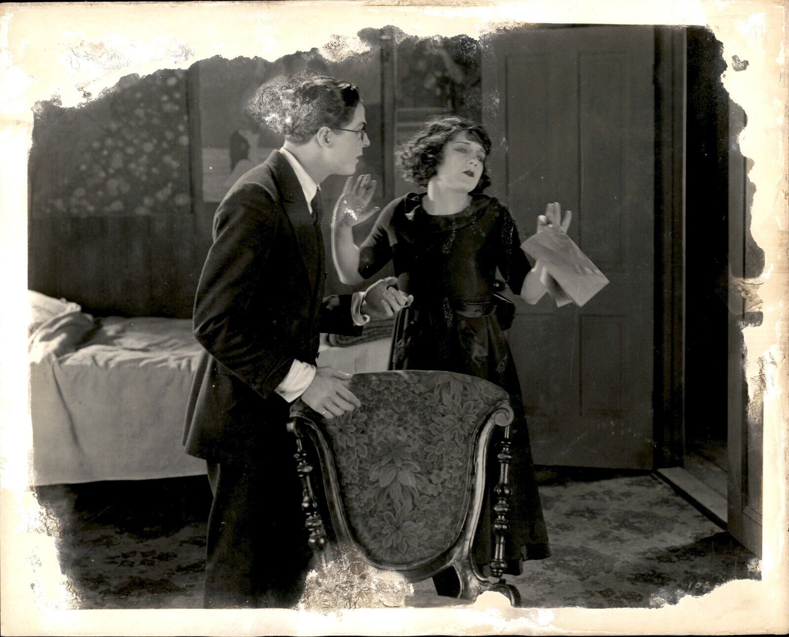 KC15 Original Photo SILENT FILM SCENE EARLY 1900s CINEMA HISTORY ACTOR ACTRESS