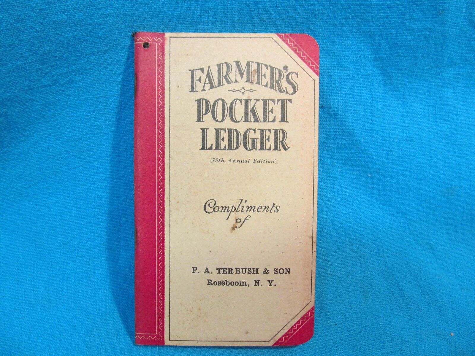 NOS UNUSED 1941-1942 JOHN DEERE FARMERS POCKET LEDGER F A TREBUSH  ROSEBOOM NY