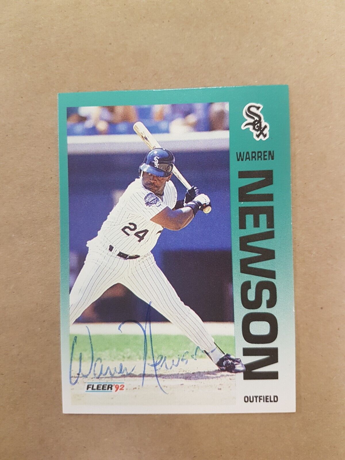 Warren Newson Autograph Photo SPORTS signed Baseball card MLB Fleer 1992