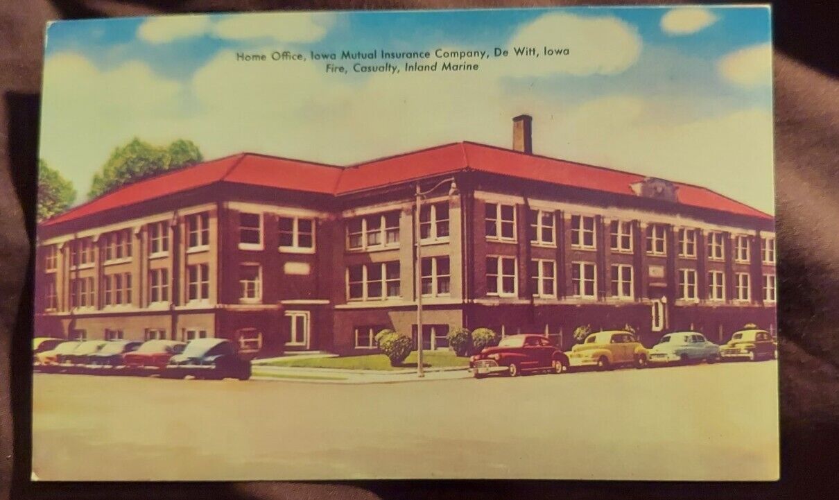Vintage Postcard Iowa Mutual Ins. Co. Home Office DeWitt, IA 