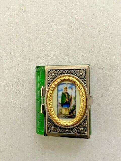 Saint Patrick Locket with picture of Saint Patrick and mini-rosary