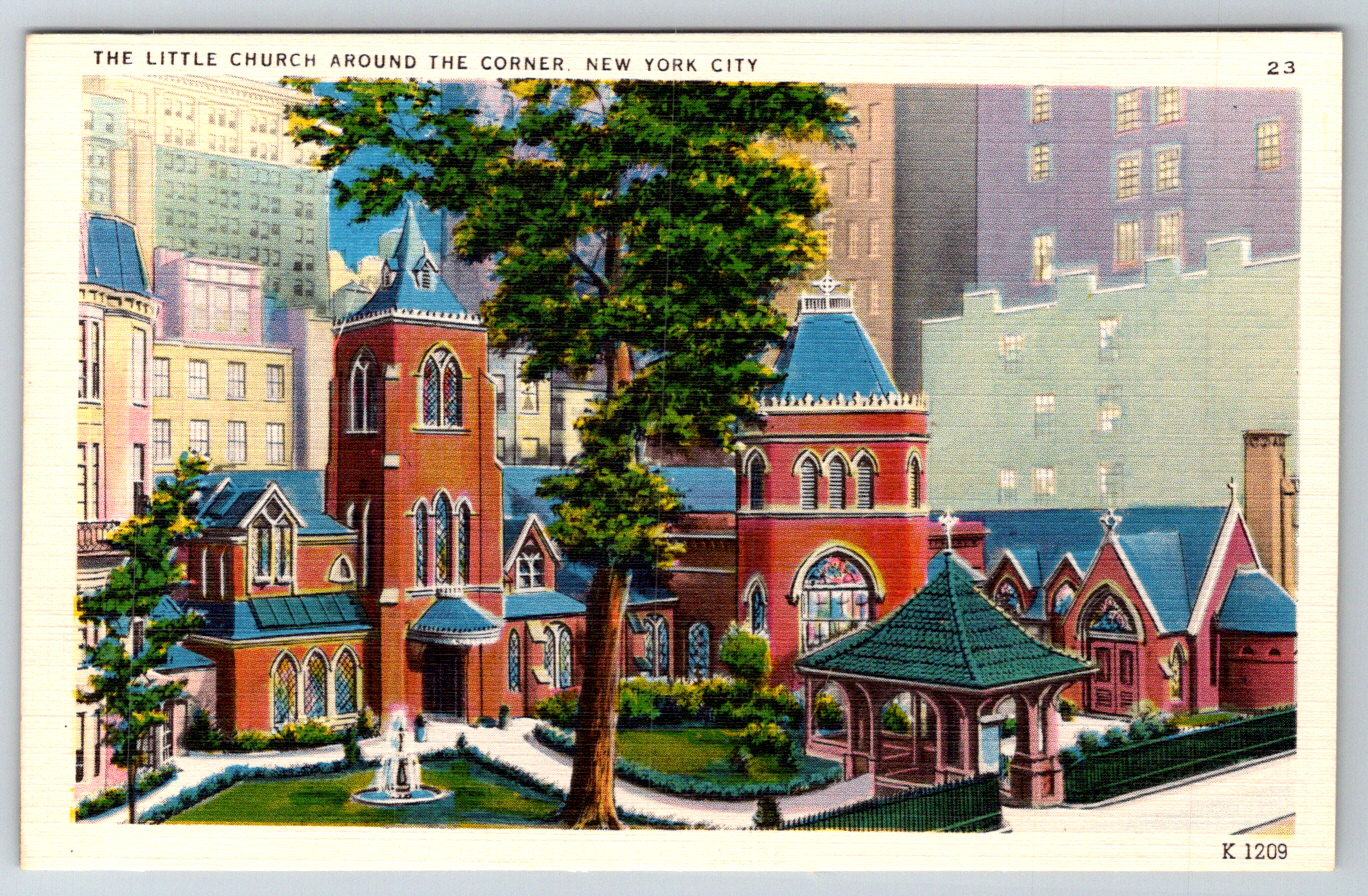 c1940s Little Church Around the Corner New York City Postcard Linen