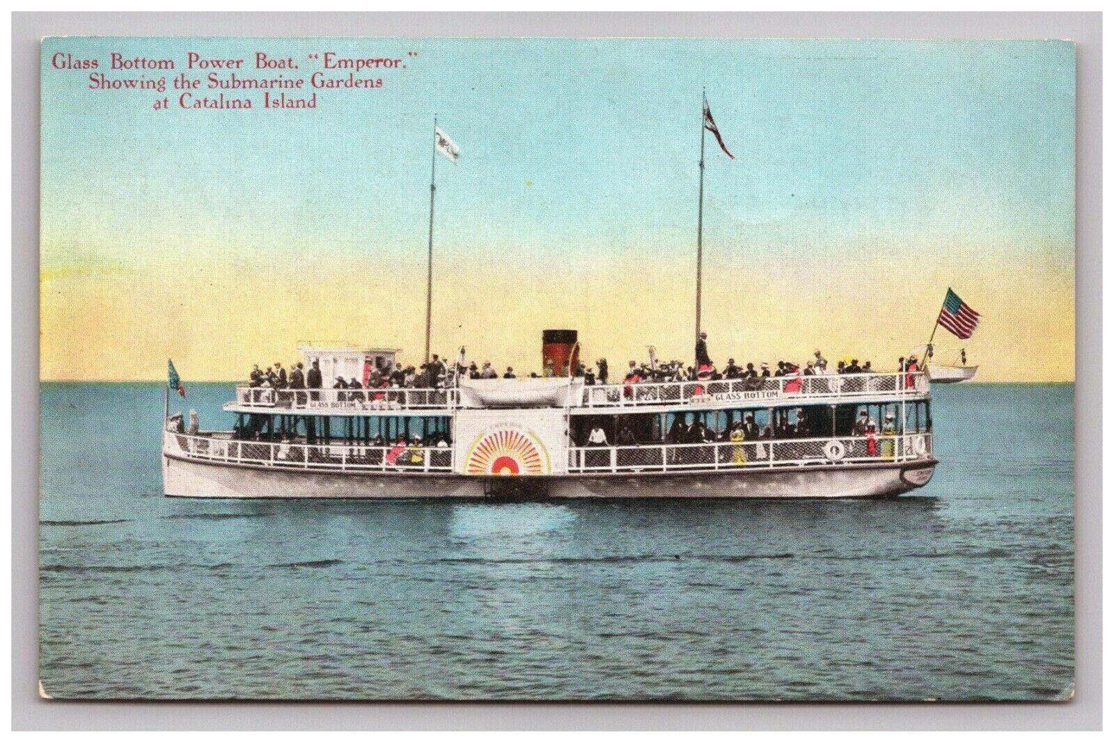 Postcard 1900s Glass Bottom Boat Emperor Ship People Ocean View Transportation