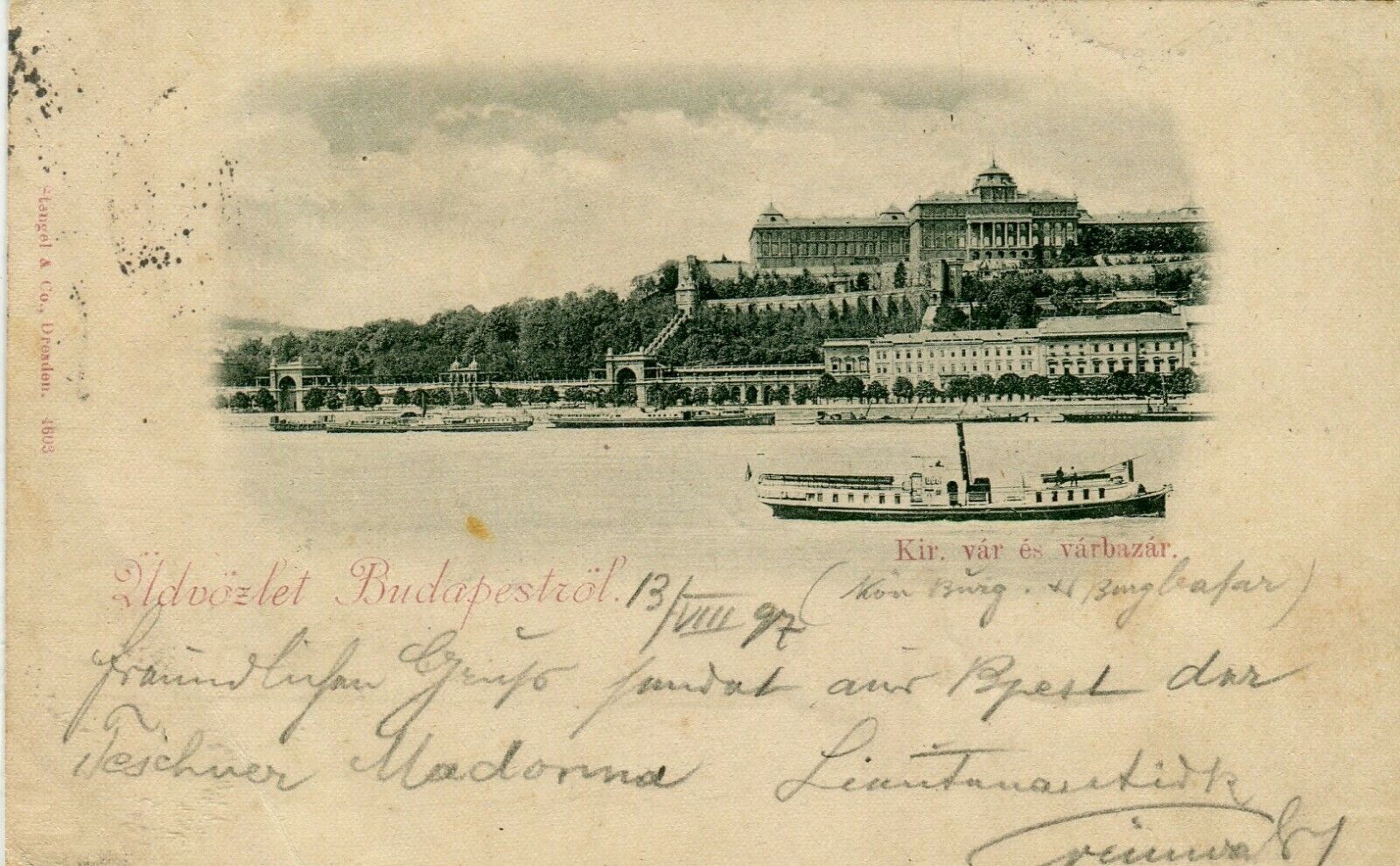 Hungary Budapest - King\'s Castle 1897 postcard