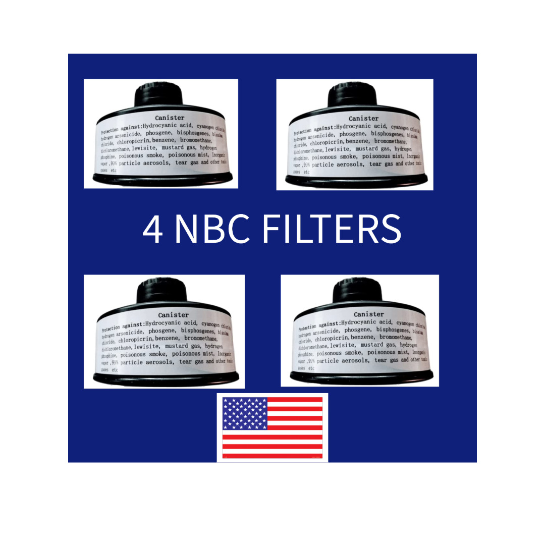 DYOB Gas Mask 4 FILTERS NBC 40mm Filter NATO Respirator Filter MILITARY NEW