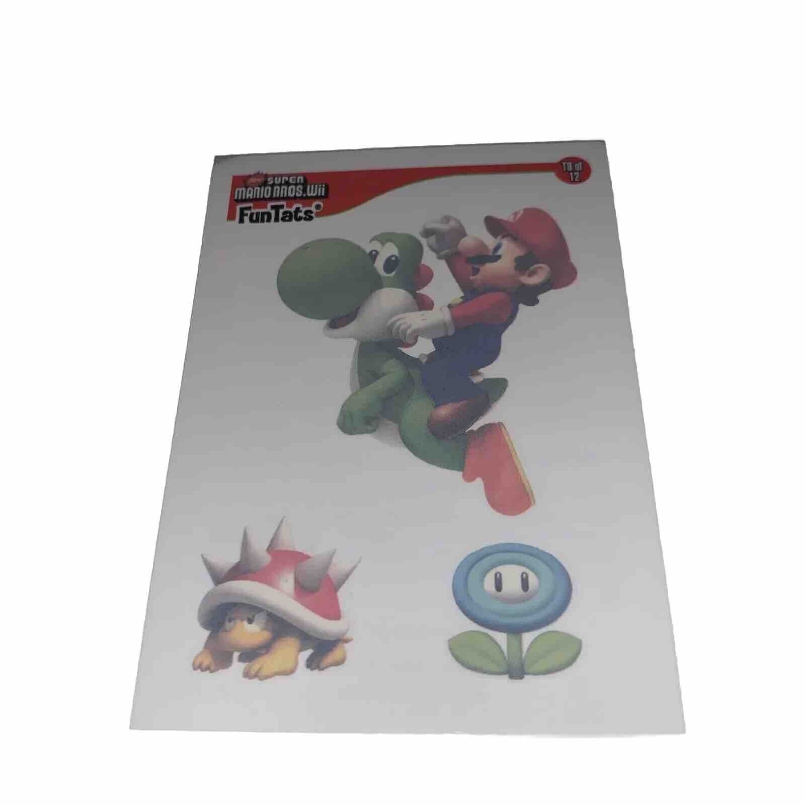 2010 Enterplay Super Mario Bros Wii FunTats Mario Yoshi #T8 2rz Rare