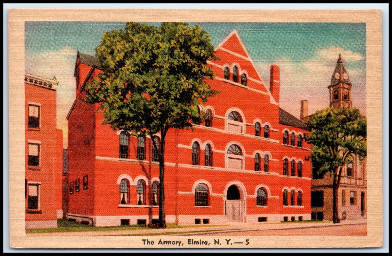 Postcard The Armory Elmira NY A36