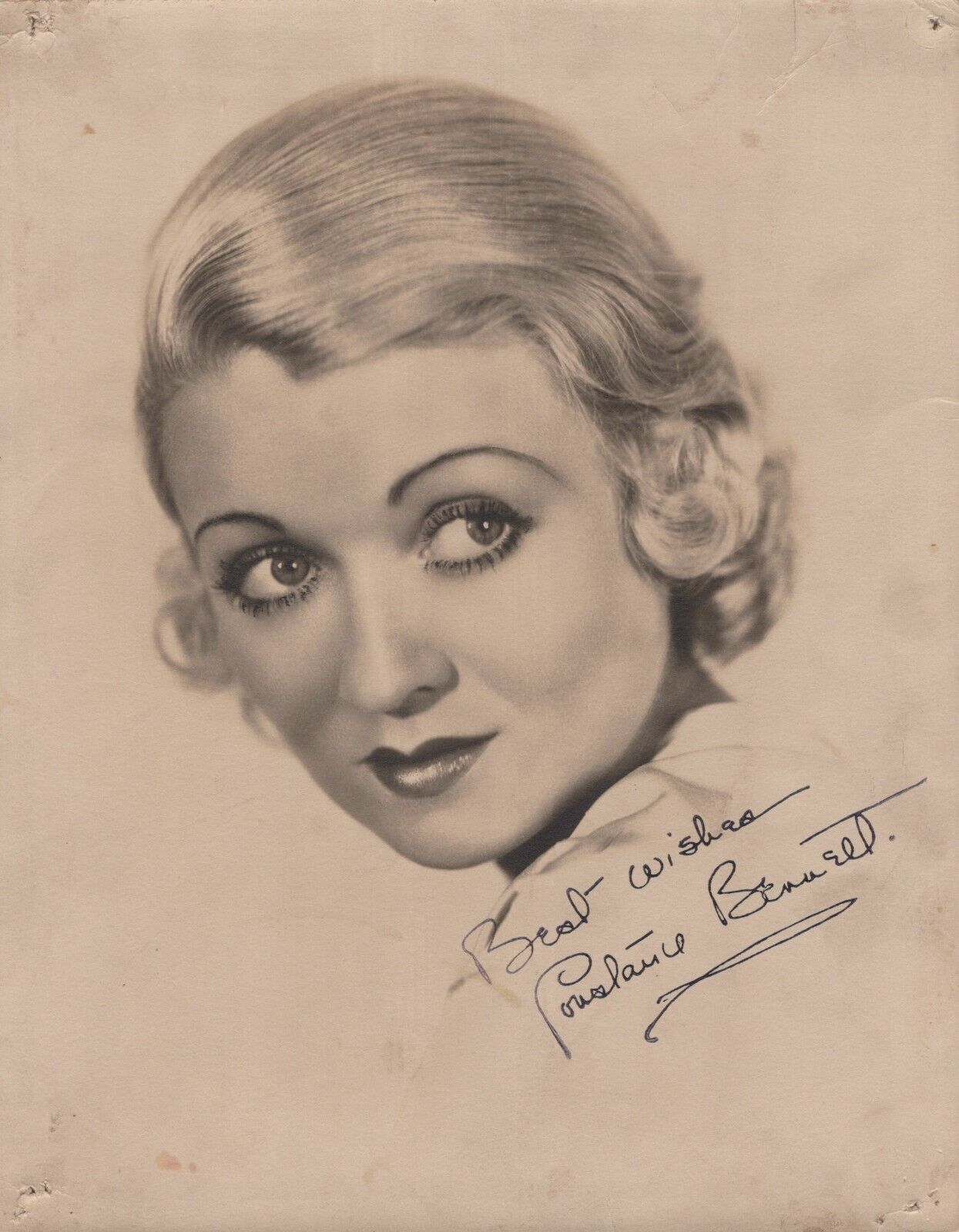 Constance Bennett (1930s) 🎬⭐ Original Signed Autograph Vintage Photo K 293