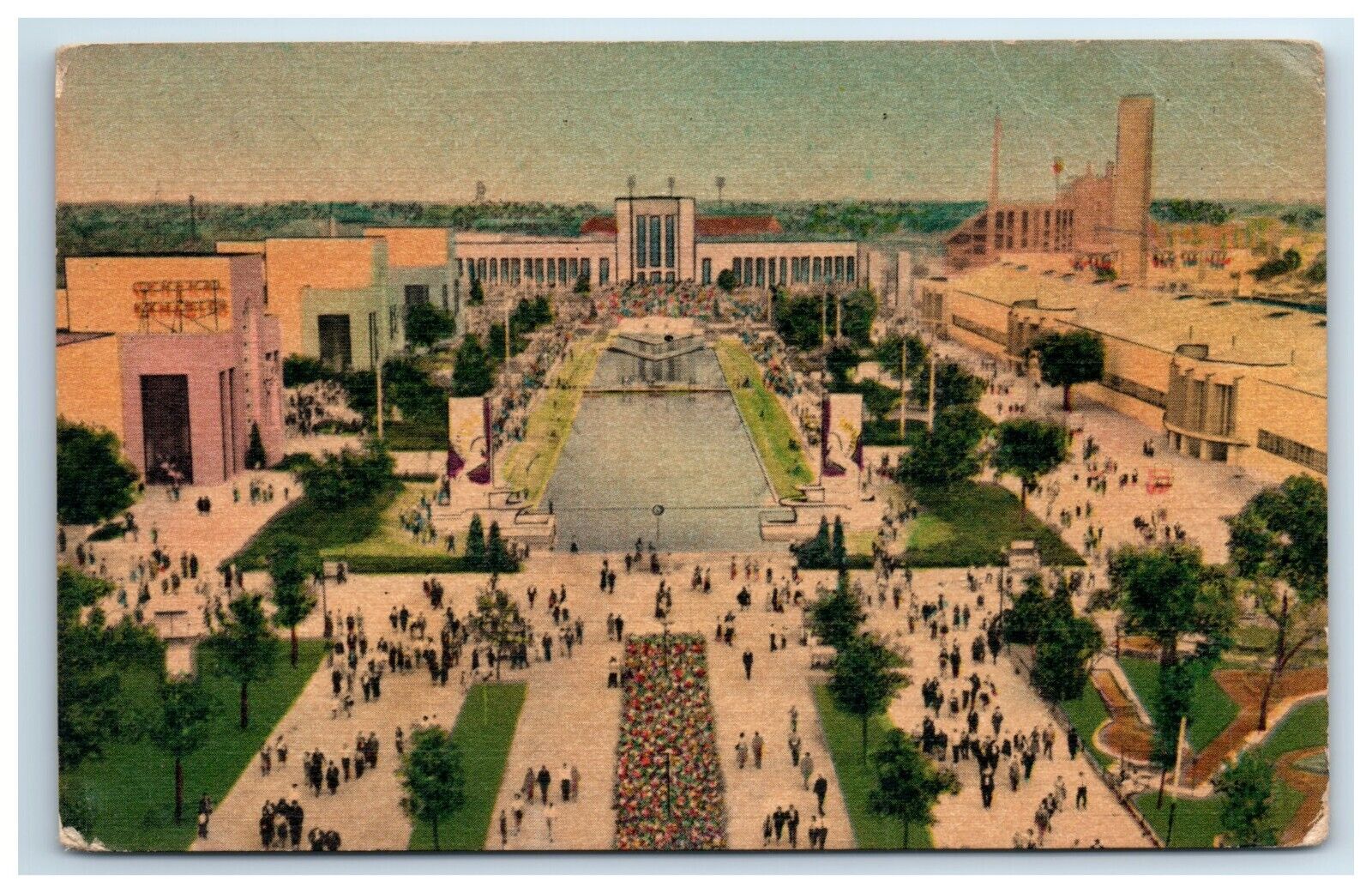 Postcard Texas State Fair Aerial View Humble Oil and Refining Company UNP