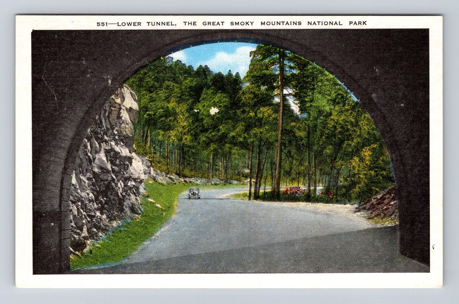 Great Smoky Mountains National Park, Lower Tunnel, Series #551, Vintage Postcard