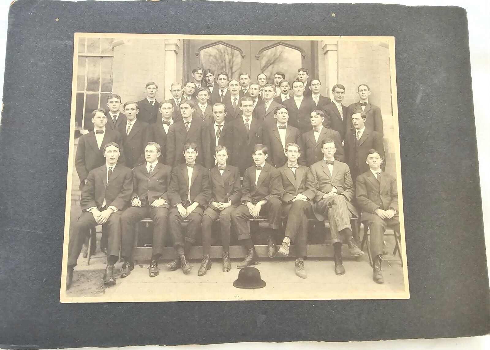 Antique Large Cabinet Card Photograph Group Of Men 10\