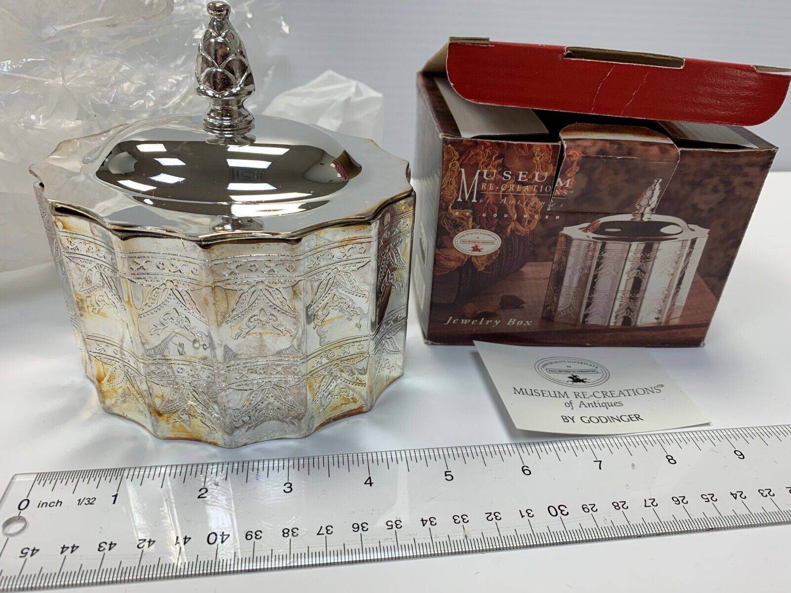 Vintage Godinger Museum Re-creations Silver Plate Jewelry Box New in Box