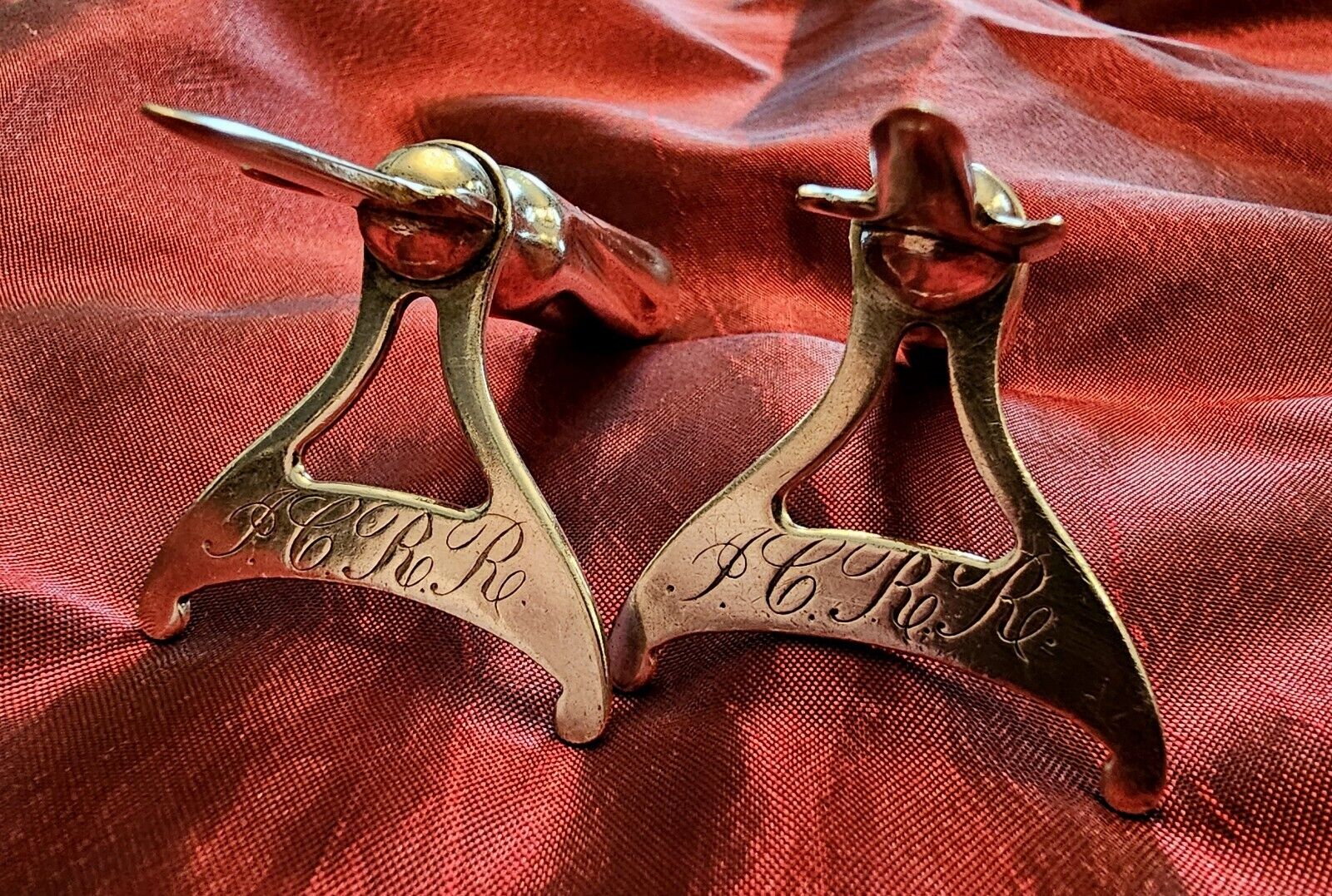 Illinois Central Railroad ICRR Silver Dining Car Corn Holders By F.P. PFLEGHAR 
