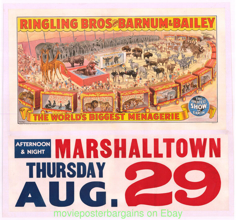 RINGLING BRO.\'S AND BARNUM & BAILEY CIRCUS POSTER 1946 Orig. Ringling Brothers