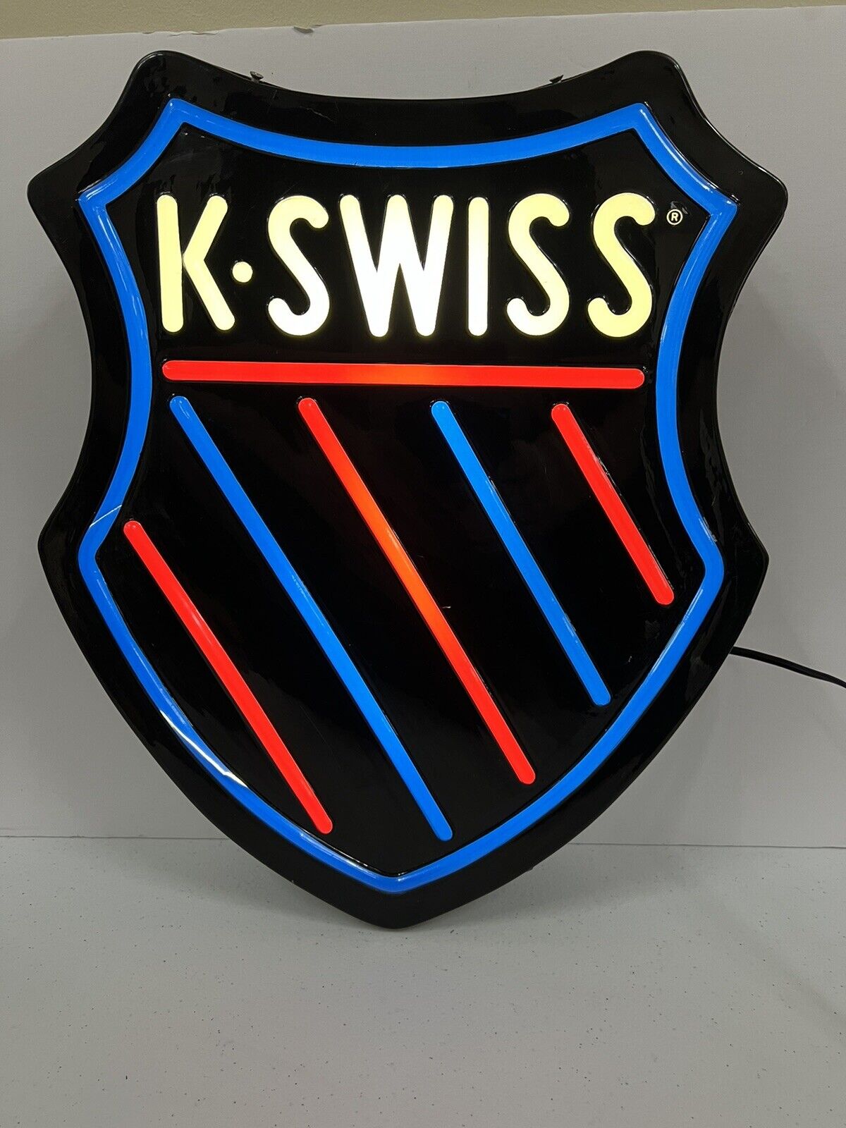 Vintage K Swiss Light Up Sign Advertisement Shoe Store Display RARE Working