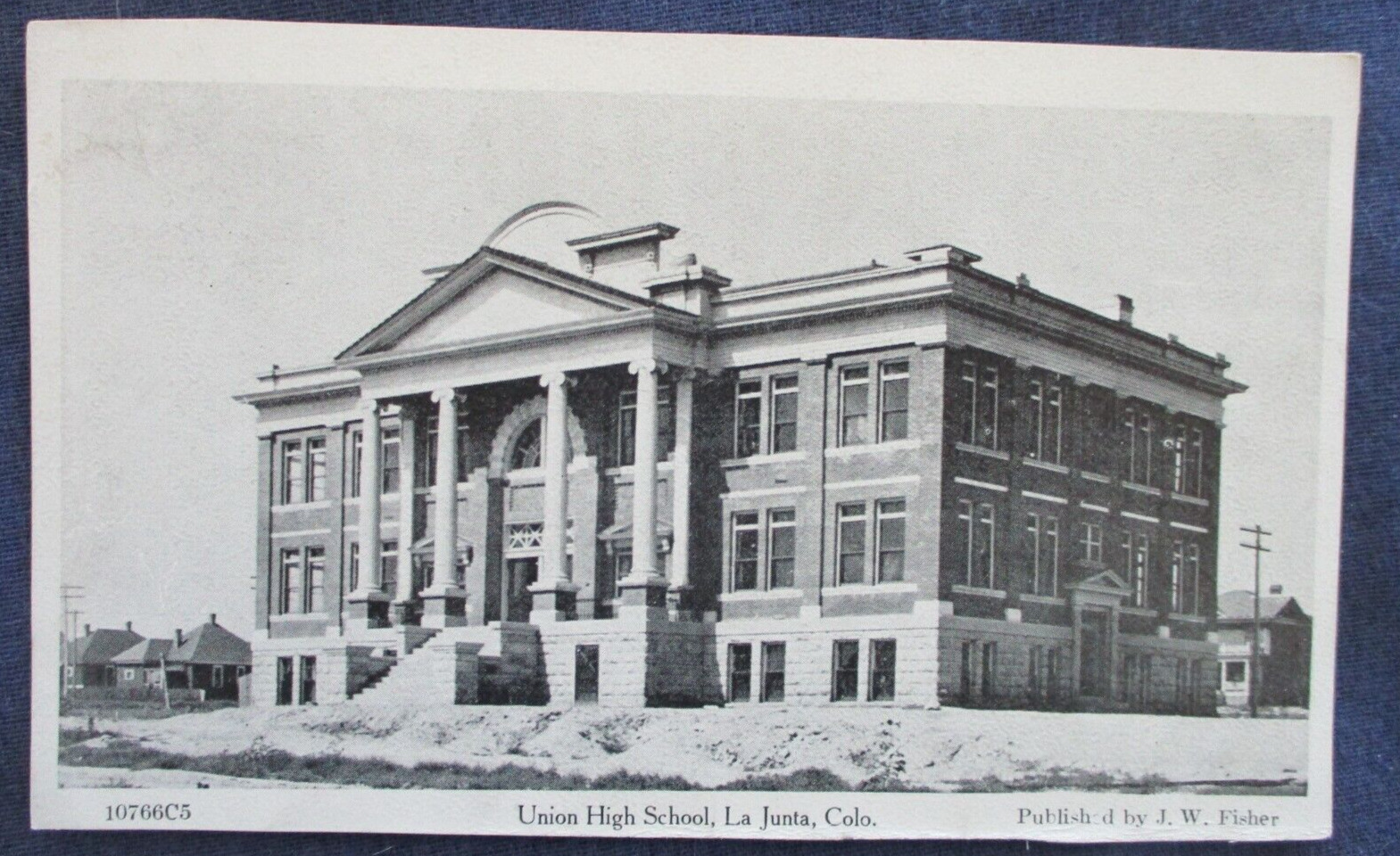 ca1910 La Junta Colorado Union High School Postcard