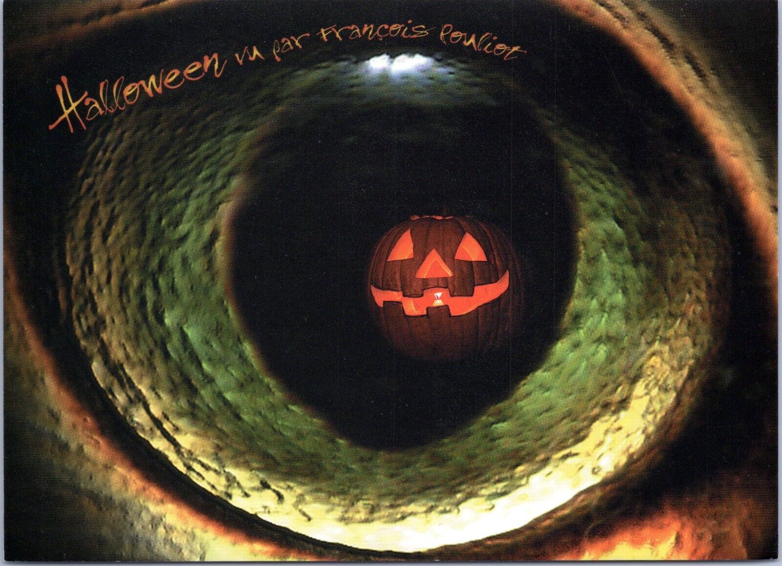 Modern Halloween 4x6 Postcard - Jack O Lantern in Eye - Francois Pouliot