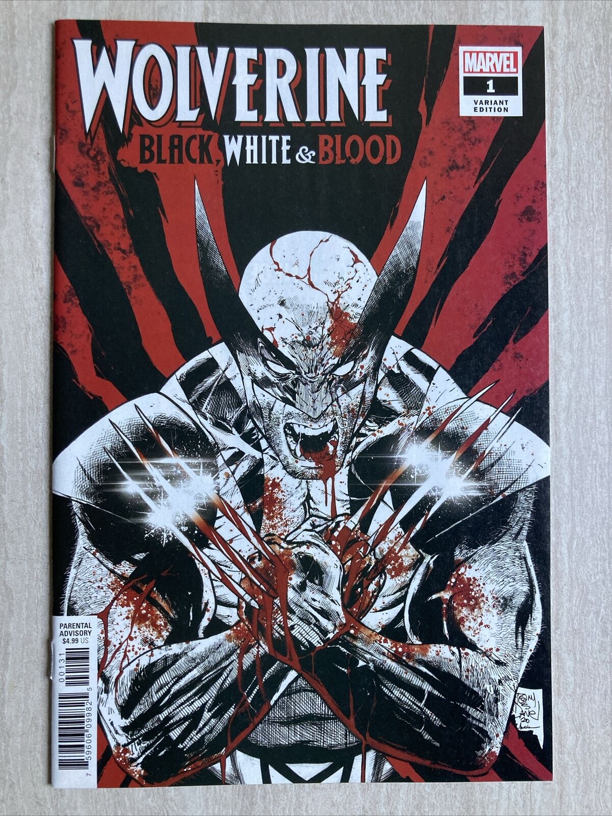 Wolverine Black White Blood #1 (Marvel Comics 2020) Tony Daniel 1:25 Variant