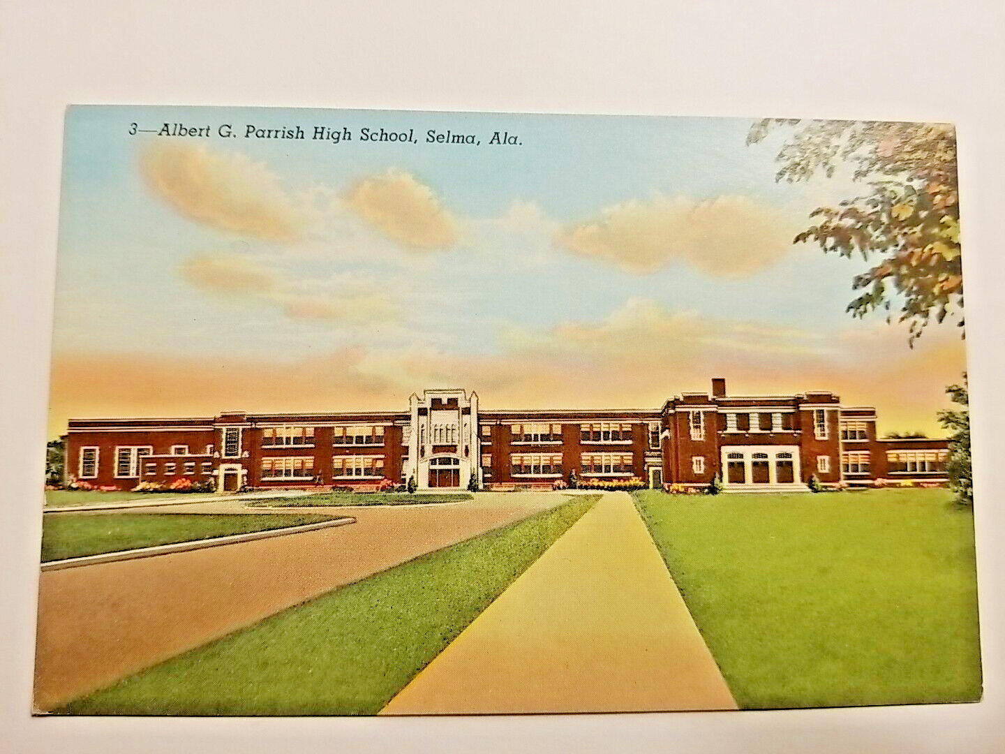 Postcard Vintage Albert G Parrish High School, Selma, Alabama A45