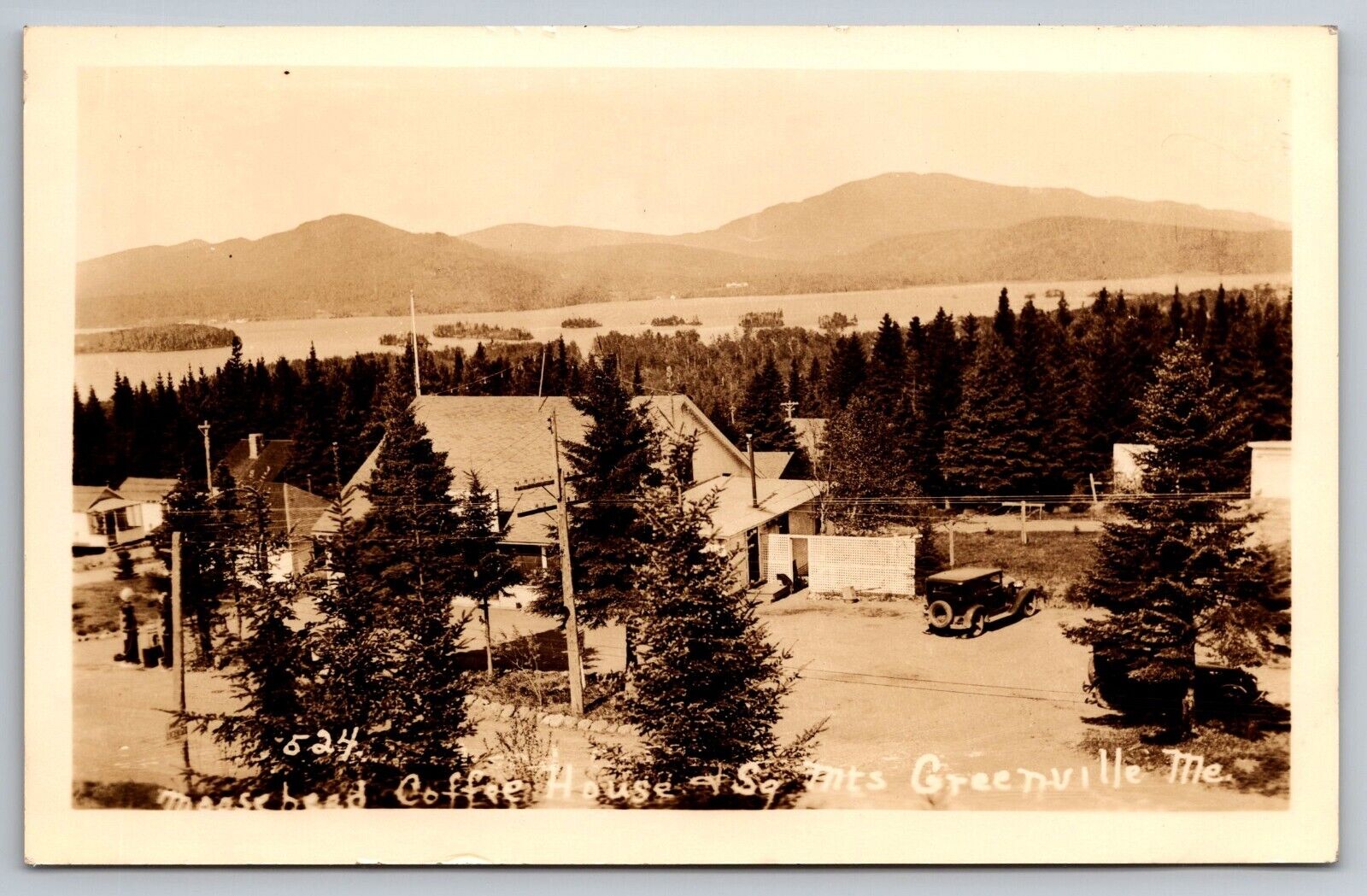 Moosehead Coffee House. Squaw Big Moose Mt. Greenville Real Photo Postcard RPPC