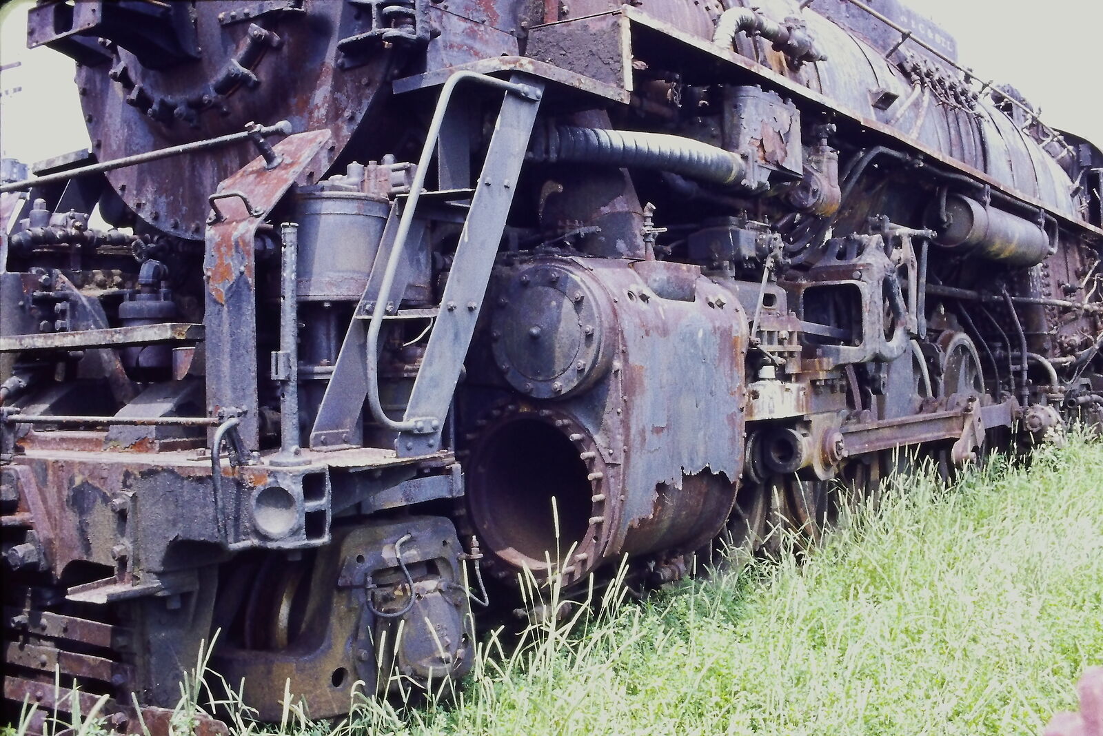 VINTAGE TRAIN SLIDE 1970 Rusting Train Engine