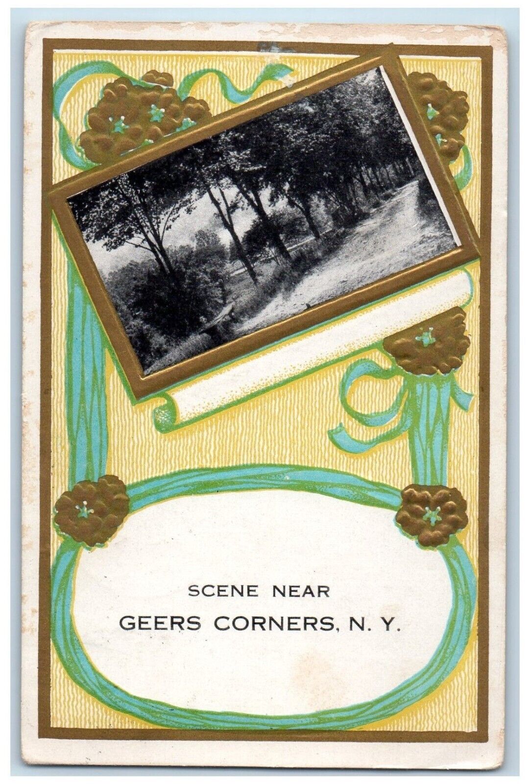 1914 Dirt Road Street Scene Near Geers Corners Harrisville New York NY Postcard