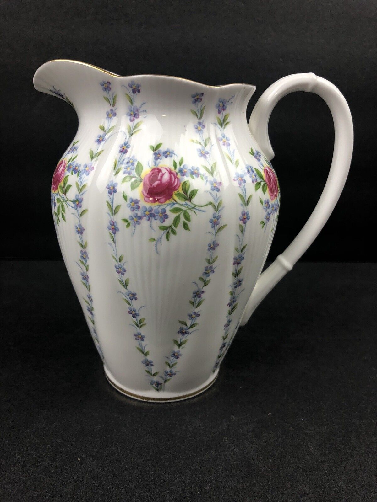 Vintage Royal Albert Minuet Creamer. Cracked By Handle And On Side.