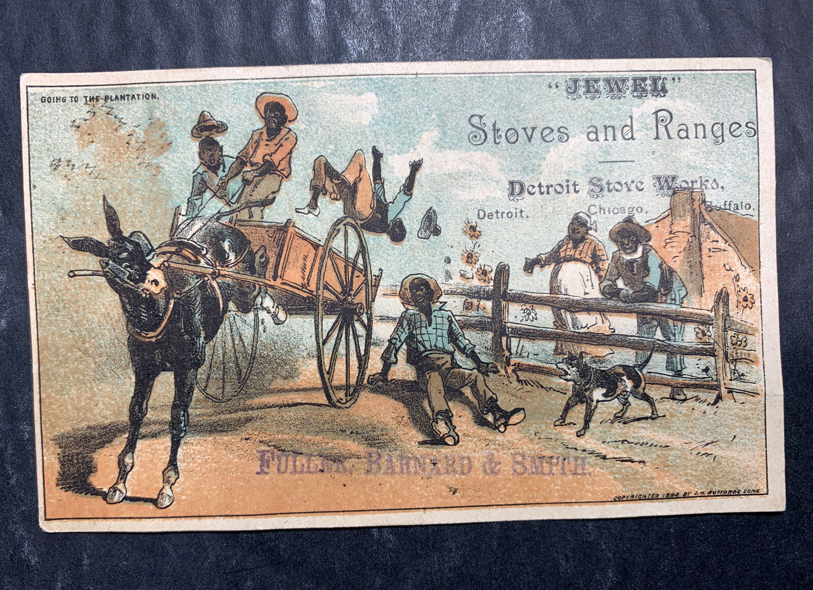 Jewel Stoves Ranges Detroit Stove Works Black Memorabilia  1880’s Trade Card
