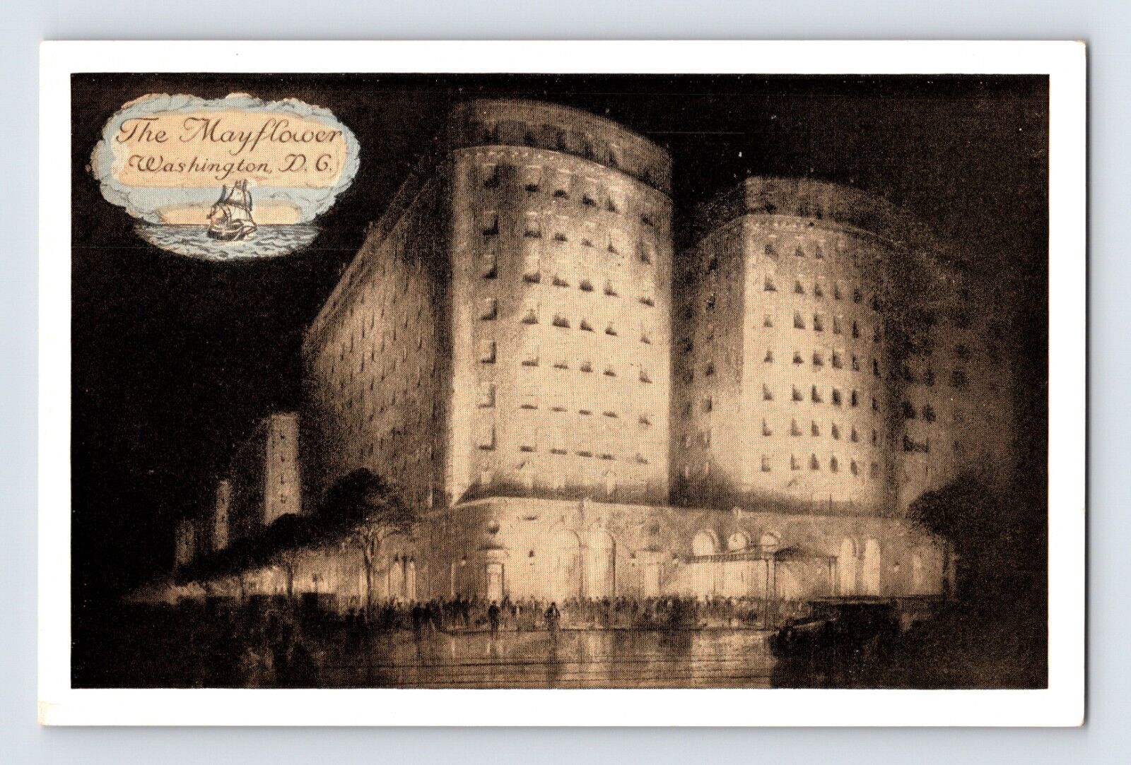 Postcard Washington DC Mayflower Hotel 1940s Unposted Chrome