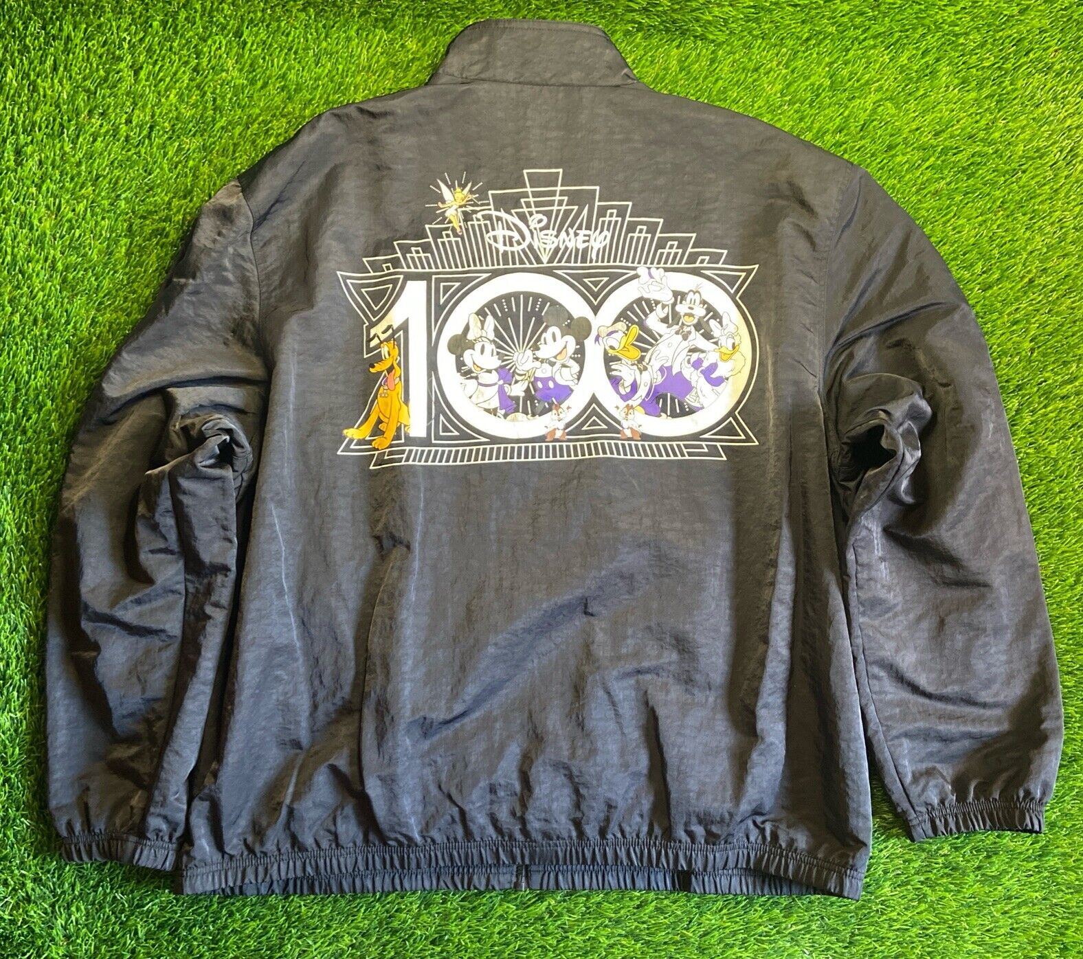Disney 100 Year Anniversary Mickey & Friends Windbreaker Black Jacket Size XXL