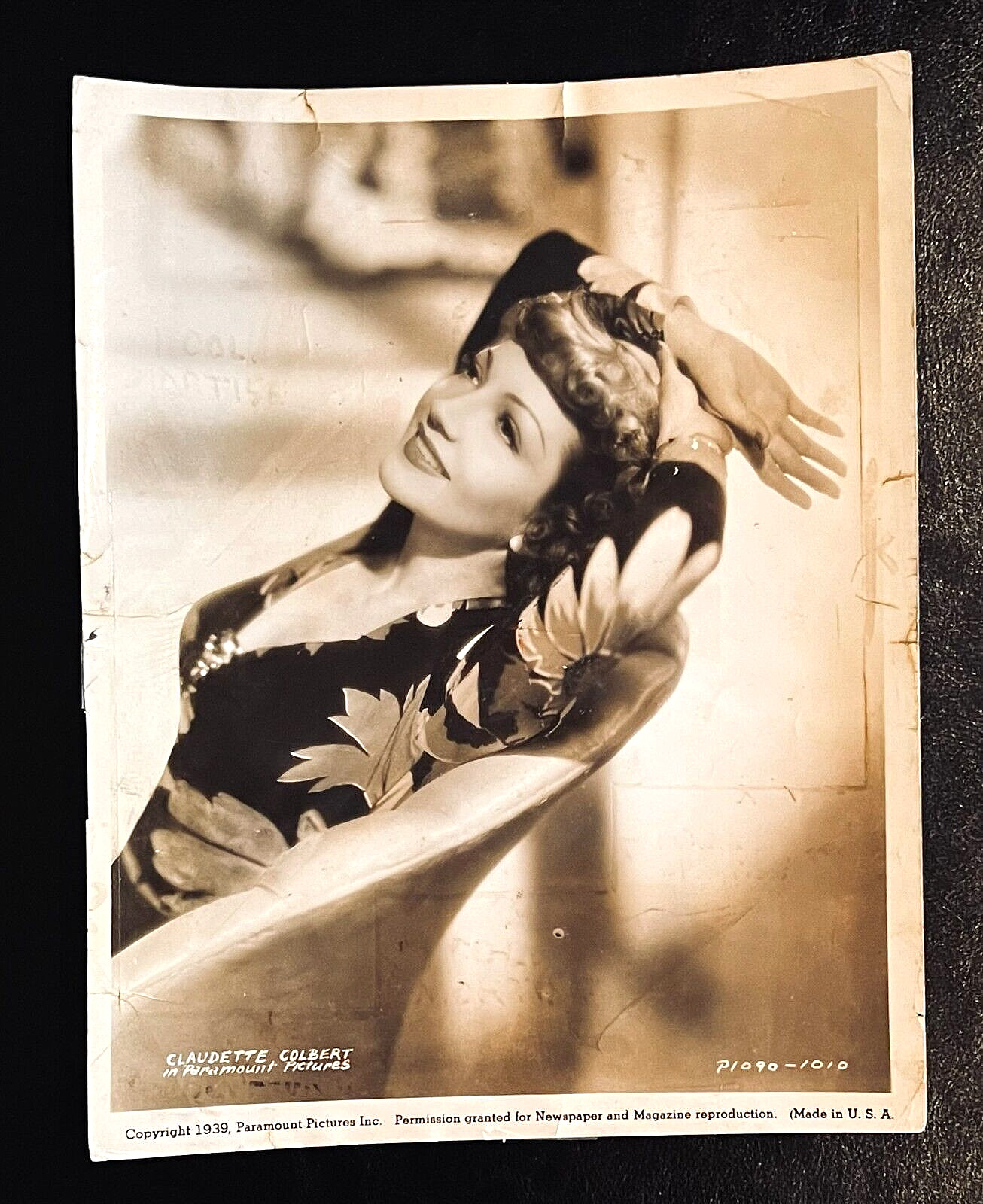 CLAUDETTE COLBERT ORIGINAL 1939 MOVIE PORTRAIT PHOTO (CC43)