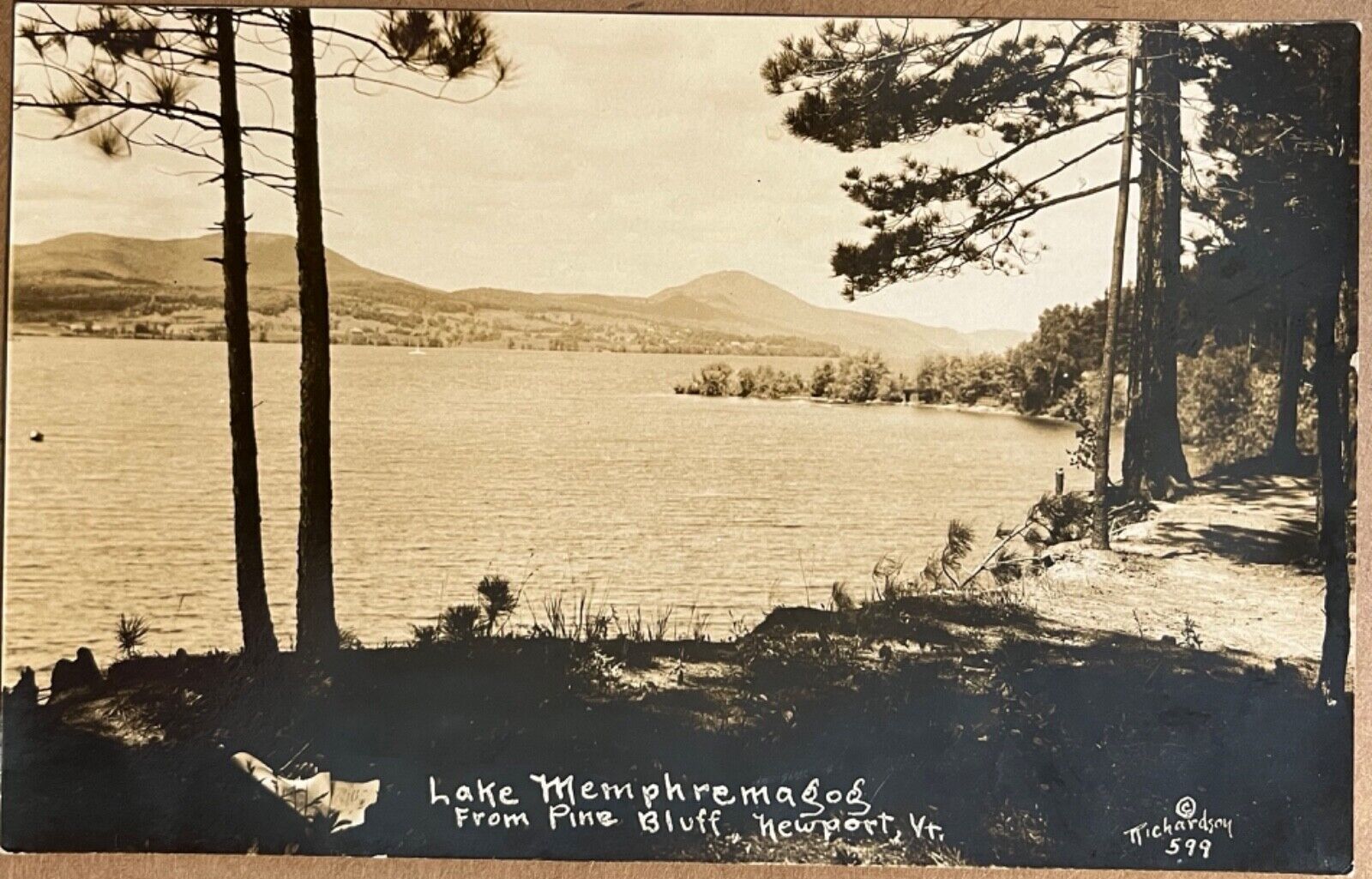 Rochester Pine Bluff Lake Memphremagog Vermont Richardson Real Photo Postcard
