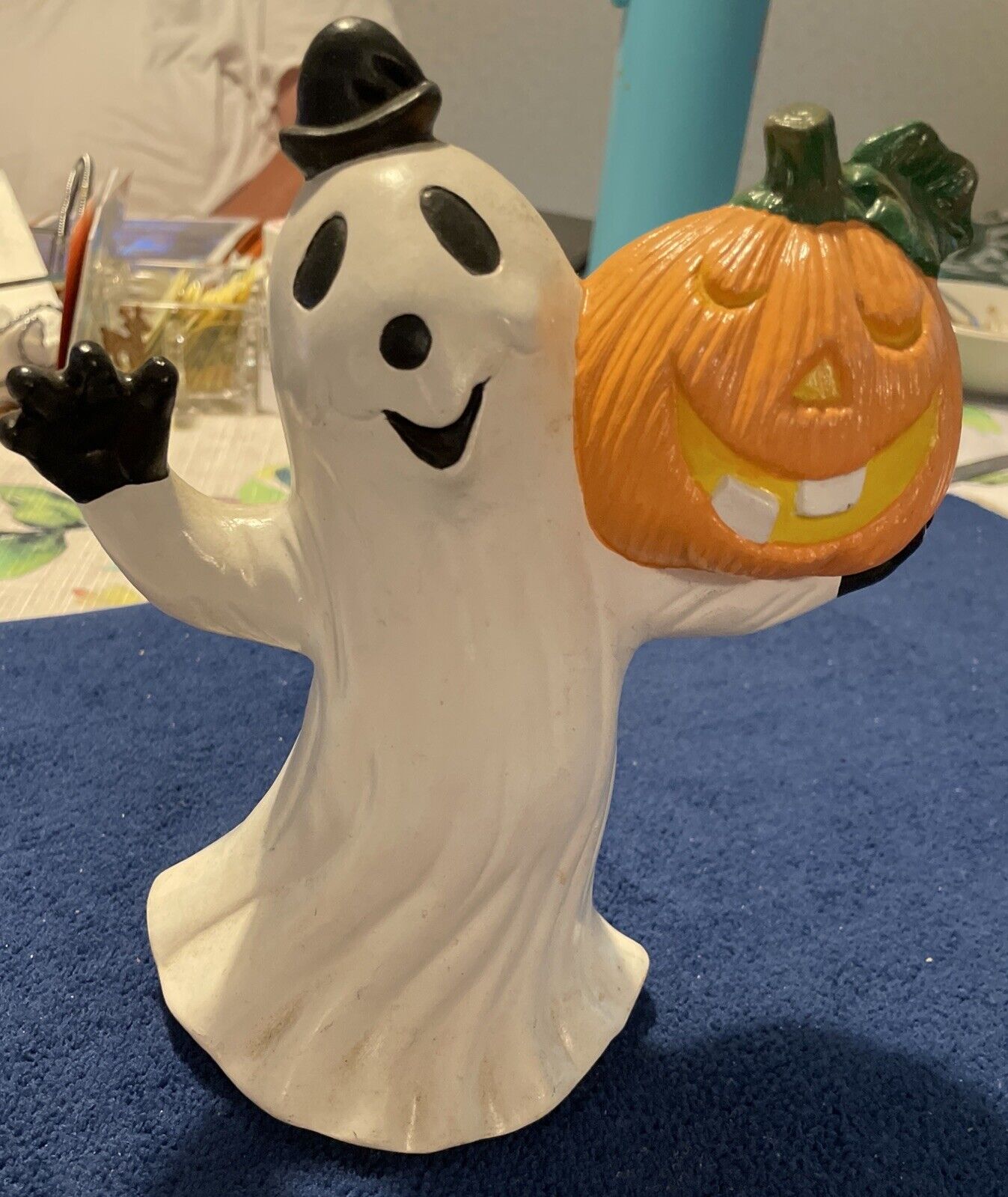 Ceramic Halloween Happy Ghost Jack O\'Lantern pumpkin home decor figure