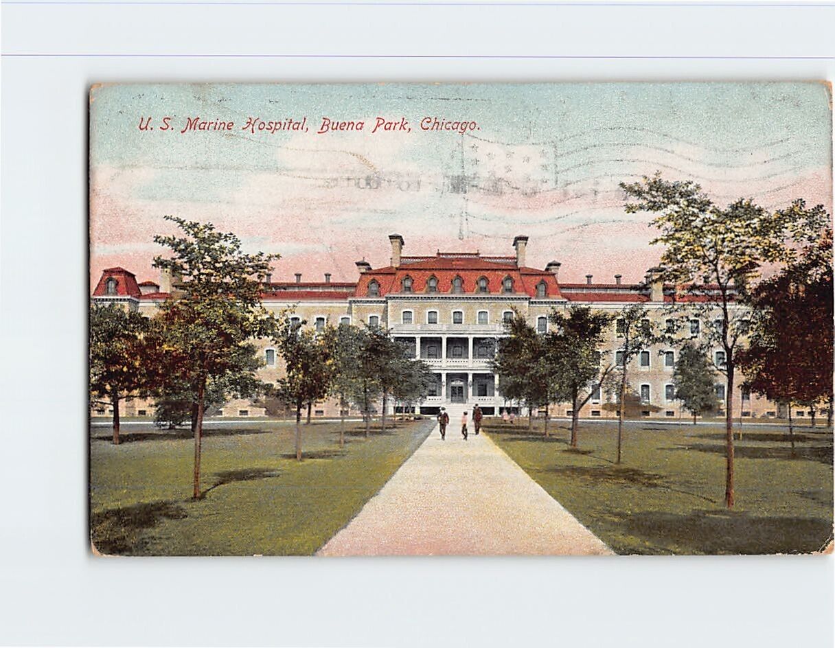 Postcard US Marine Hospital Buena Park Chicago Illinois USA