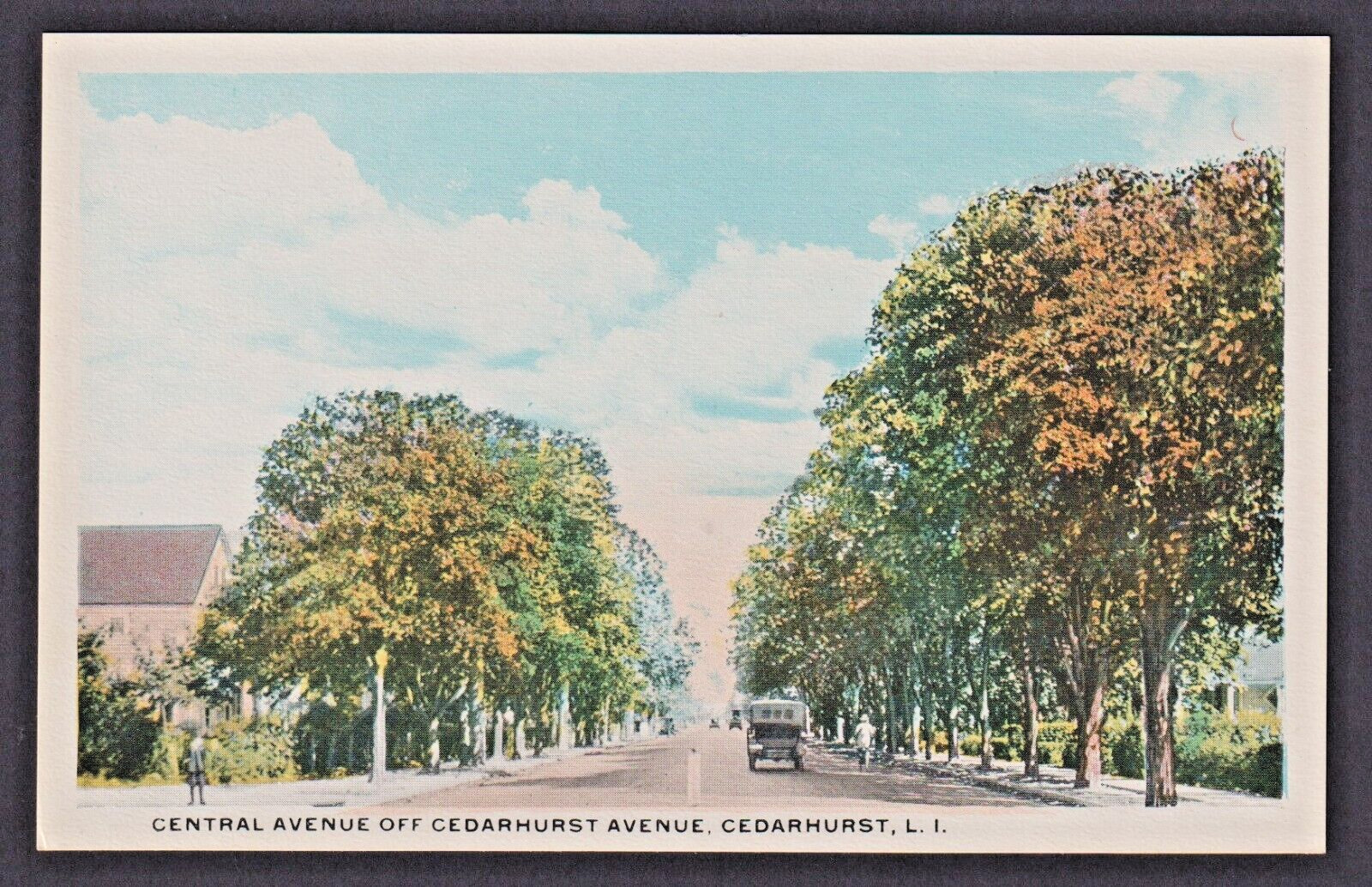 c 1915 Postcard Central Avenue off Cedarhurst Avenue Long Island NY