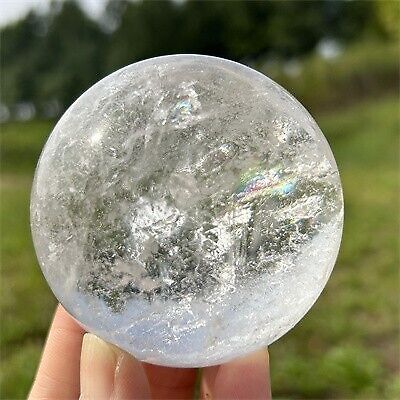 430g Natural White Clear Quartz Sphere Reiki Crystal Ball Reiki Healing Decor 