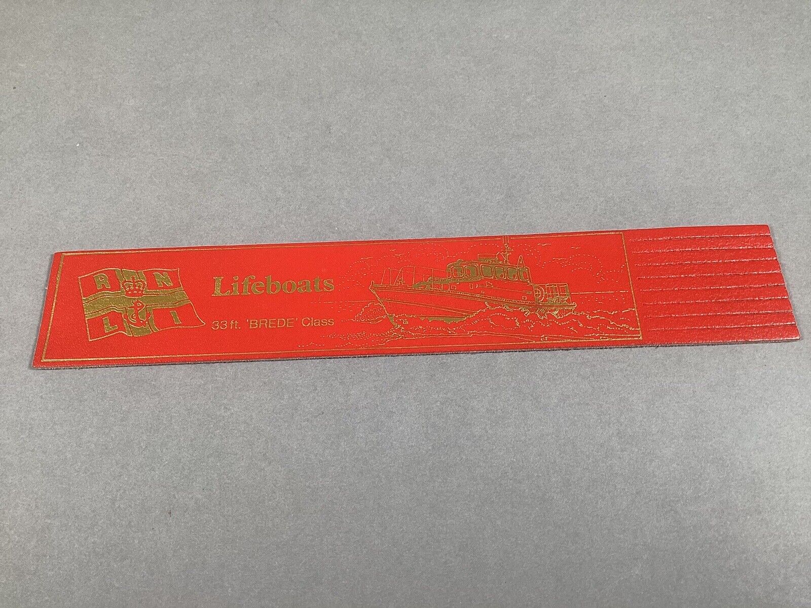 Lifeboats 33ft ‘Breda’ Class Bookmark - Red Leather With Gold Detail