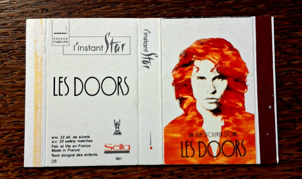 Vintage Matchbox Cover: Oliver Stone's The Doors, French Movie Promo