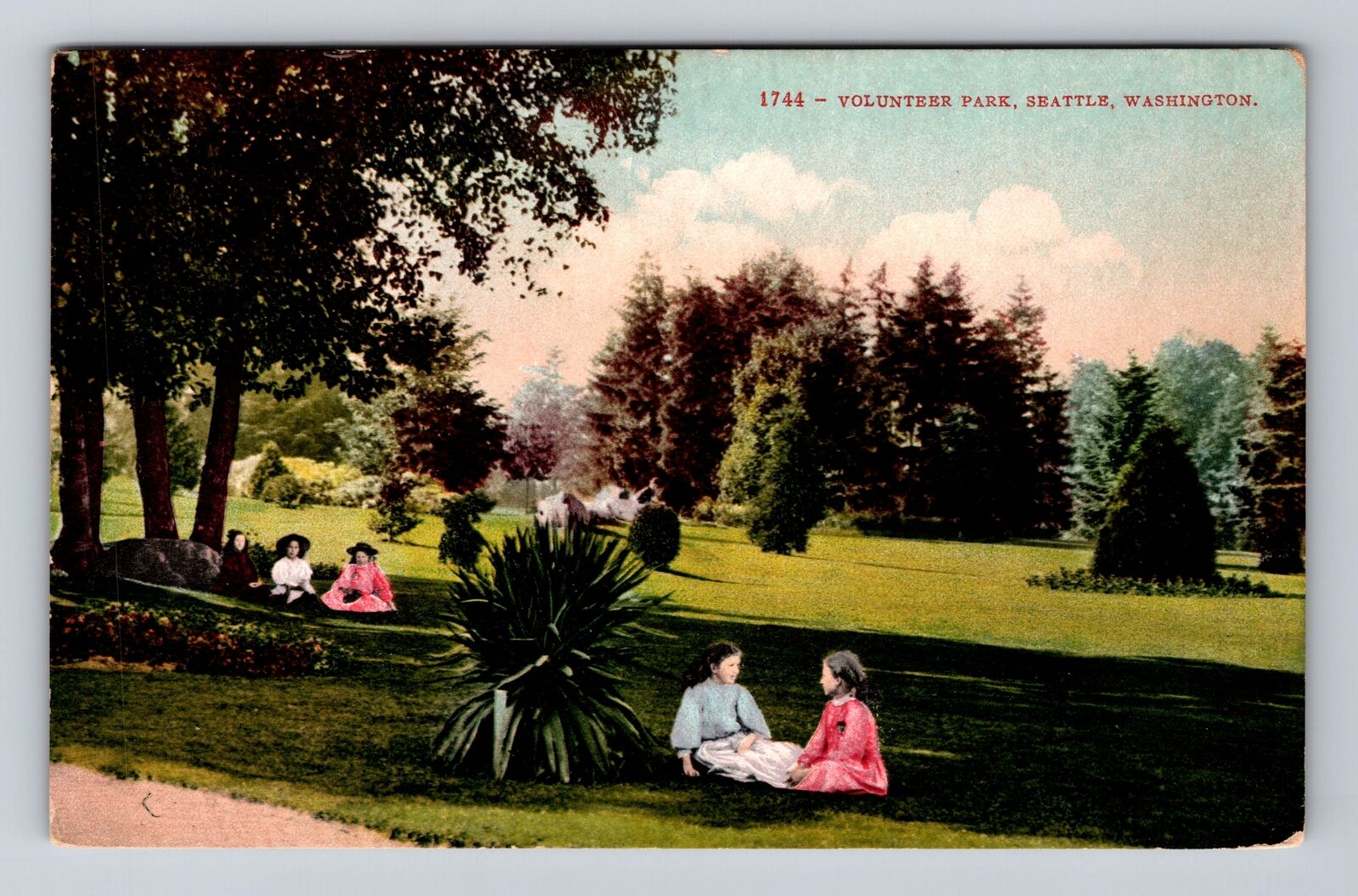 Seattle WA-Washington, Volunteer Park Picnic Grounds, Vintage Postcard
