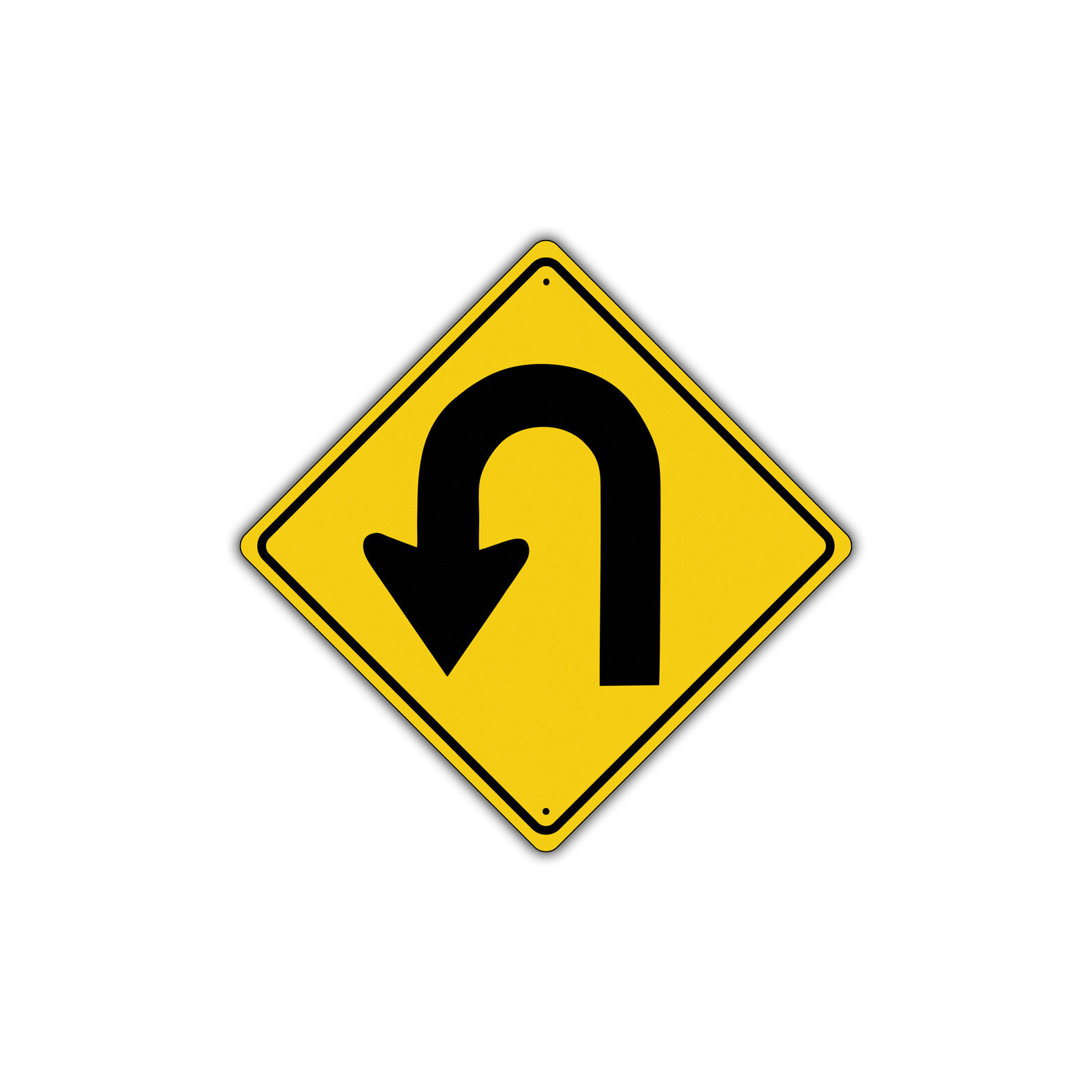 Left U Turn Symbol Traffic Control Road Novelty Aluminum Metal Sign 12x12