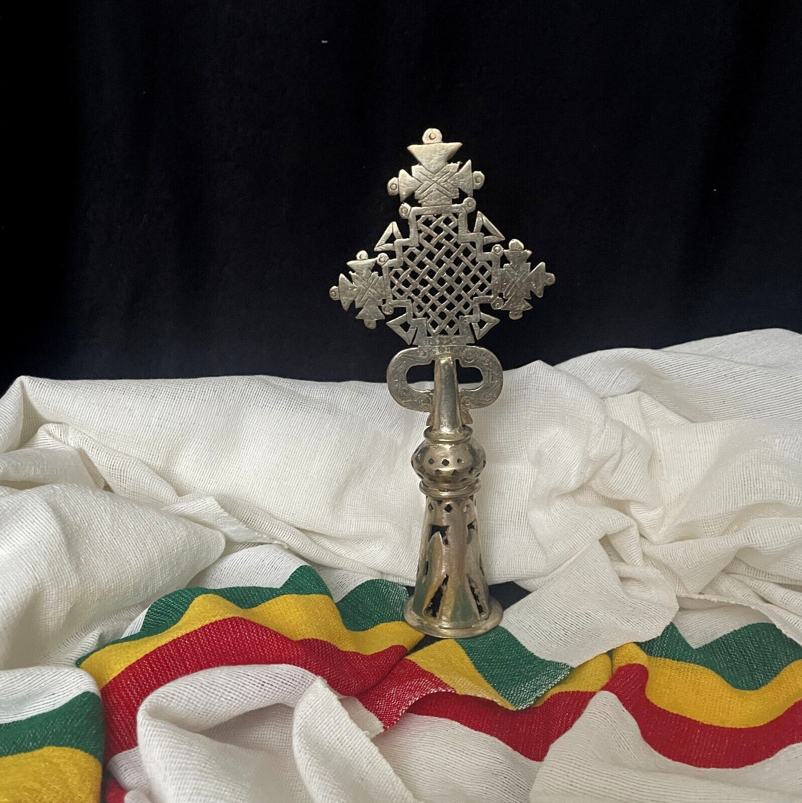 Ethiopian Self Standing Cross. Ethiopian Table Cross. Religious art, Christian
