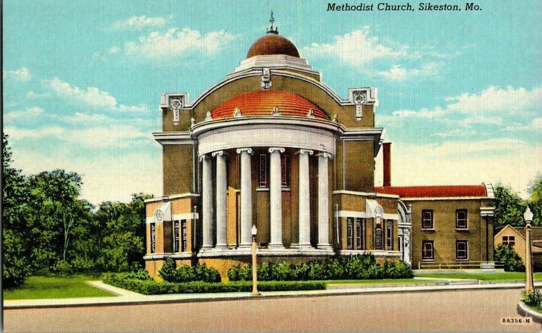 1940\'S. METHODIST CHURCH. SIKESTON, MO. POSTCARD. FX1