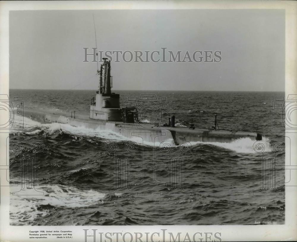 1958 Press Photo Submarine
