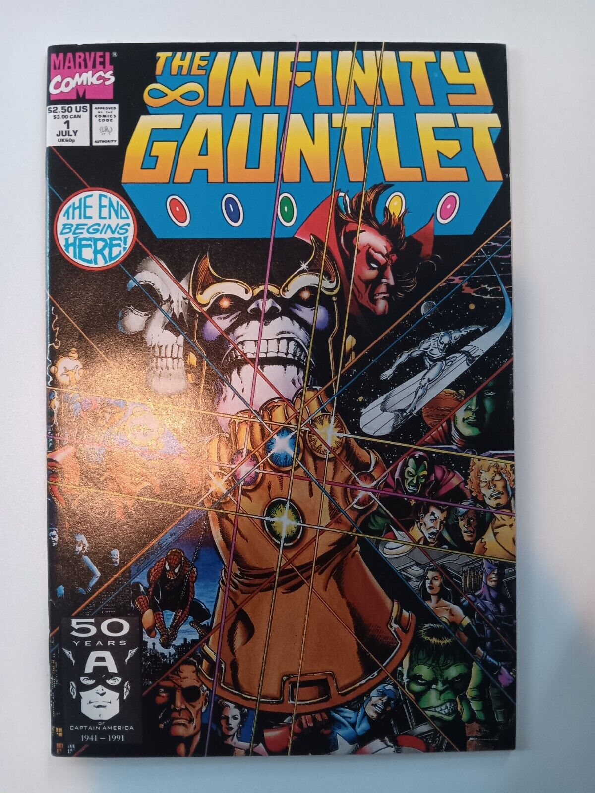 Infinity Gauntlet #1 (1991) George Perez Cover Marvel HIGH GRADE