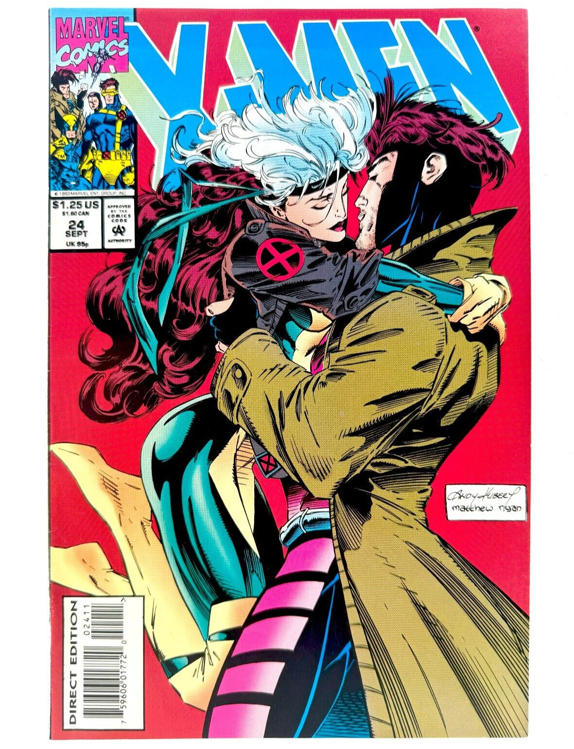 Marvel X-MEN (1993) #24 ROGUE + GAMBIT Kiss Cover VF/NM (9.0) Ships FREE