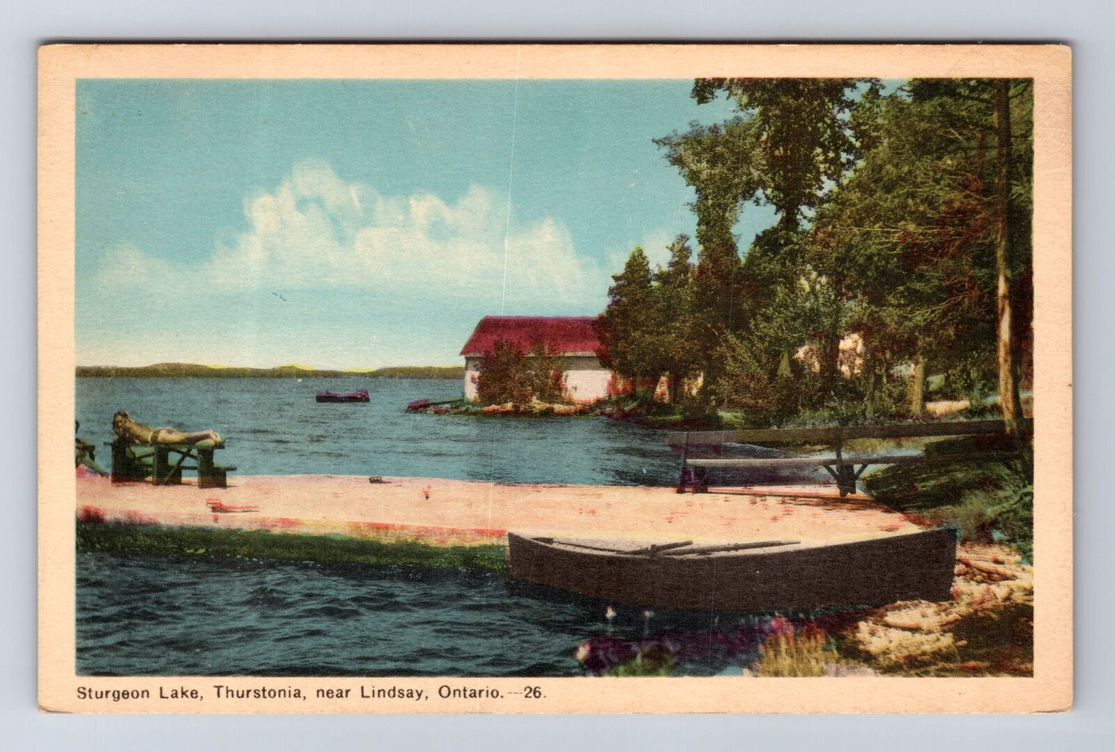 Lindsay ON-Ontario Canada, Sturgeon Lake, Thurstonia, Vintage Postcard