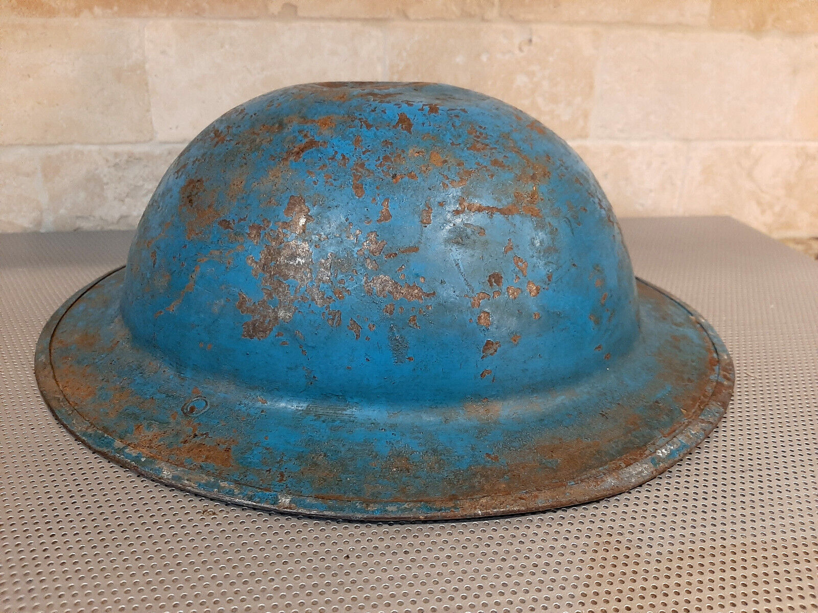 Original WW1 Doughboy Helmet Repainted in 1960s for Civil Defense Shelter Use